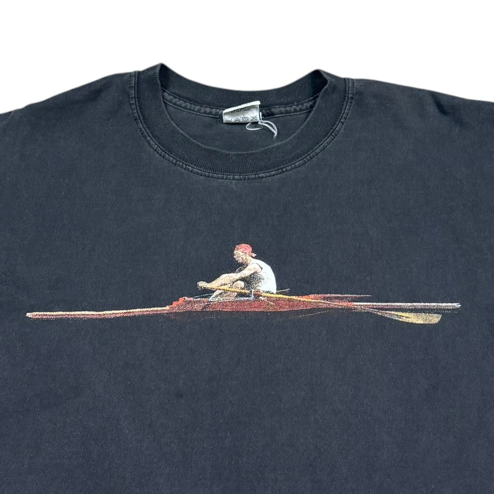 Vintage Philadelphia Museum of Art Thomas Eakins Rowing Shirt Men's M FLAW - Picture 2 of 9